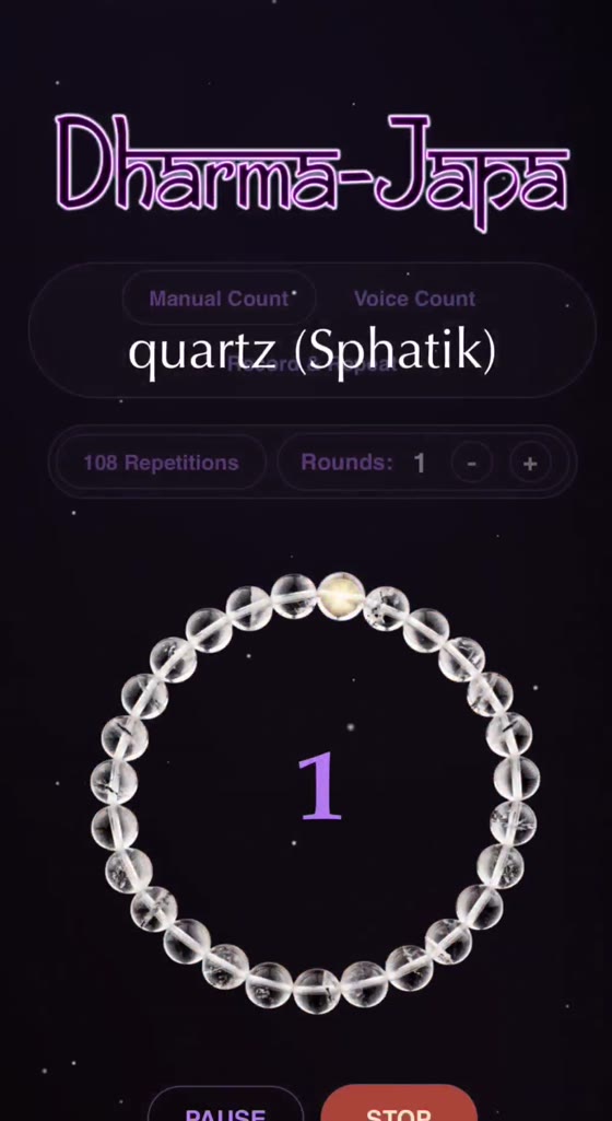 Counting with the Sphatik quartz mala